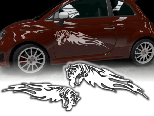 2er Auto Aufkleber Tiger Seitentribal Seitensticker PKW A307