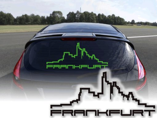 Aufkleber Frankfurt Skyline Autosticker Text Auto tattoo Text