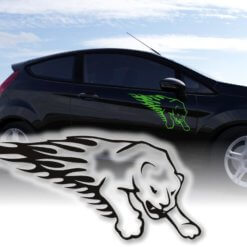 Aufkleber Puma Flammen Sticker Raubtier Autotattoo