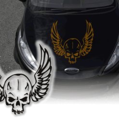 Aufkleber Totenkopf Engel Teufel Flügel Auto Tatoo Motorradsticker