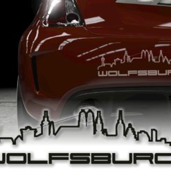 Aufkleber Wolfsburg Skyline Autosticker Text Auto tattoo Text