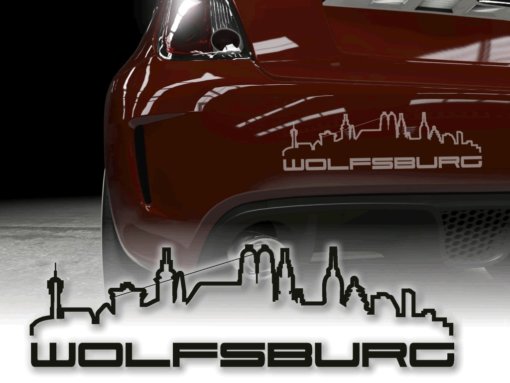 Aufkleber Wolfsburg Skyline Autosticker Text Auto tattoo Text