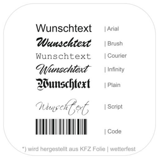 Aufkleber Wunschtext oder Name | wetterfest