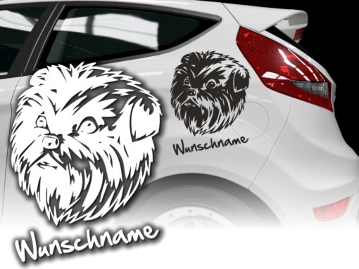 Auto Aufkleber Affenpinscher