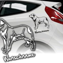 Hundeaufkleber mit Wunschtext oder Wunschname Ihres Hundes