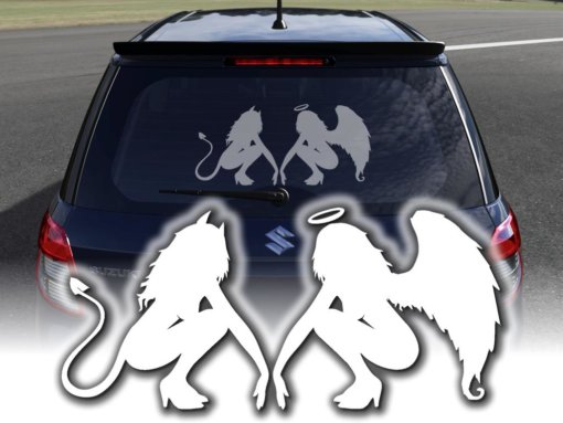 Auto Aufkleber Angel Sticker Engel Seitenaufkleber