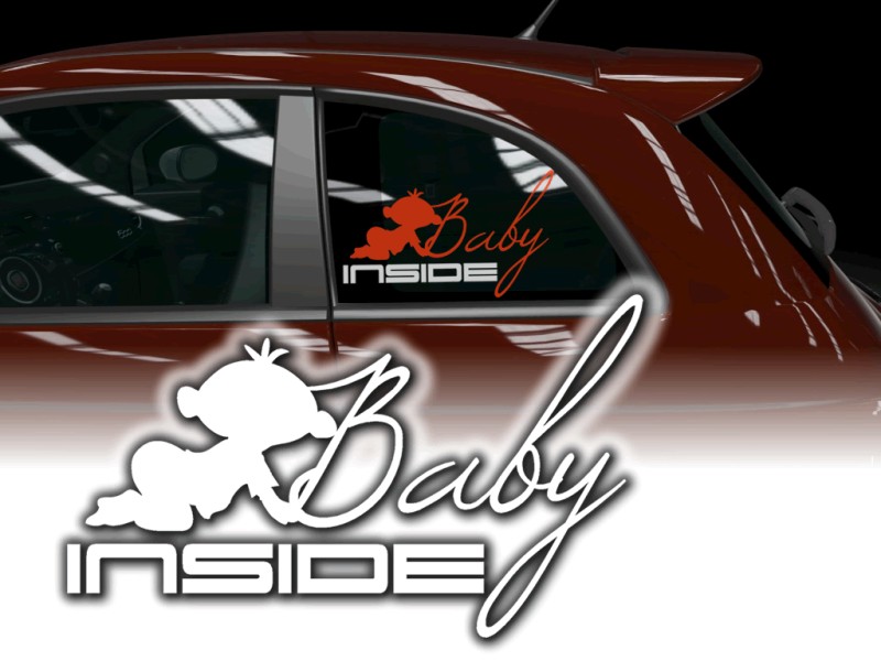 Auto Aufkleber Baby inside Heckscheibe A112 🔥 ohne Hintergrund