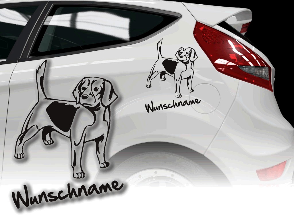 DA 83 I love my Beagle Hund Dog Aufkleber für Auto Autoaufkleber KFZ Sticker