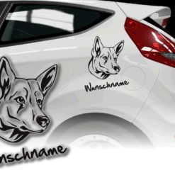 Auto Aufkleber Berger Blanc Suisse Weisser Schweizer Schäferhund