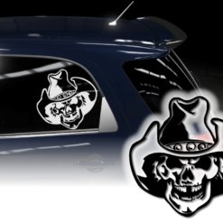Auto Aufkleber Cowboy Skull Sticker PKW LKW