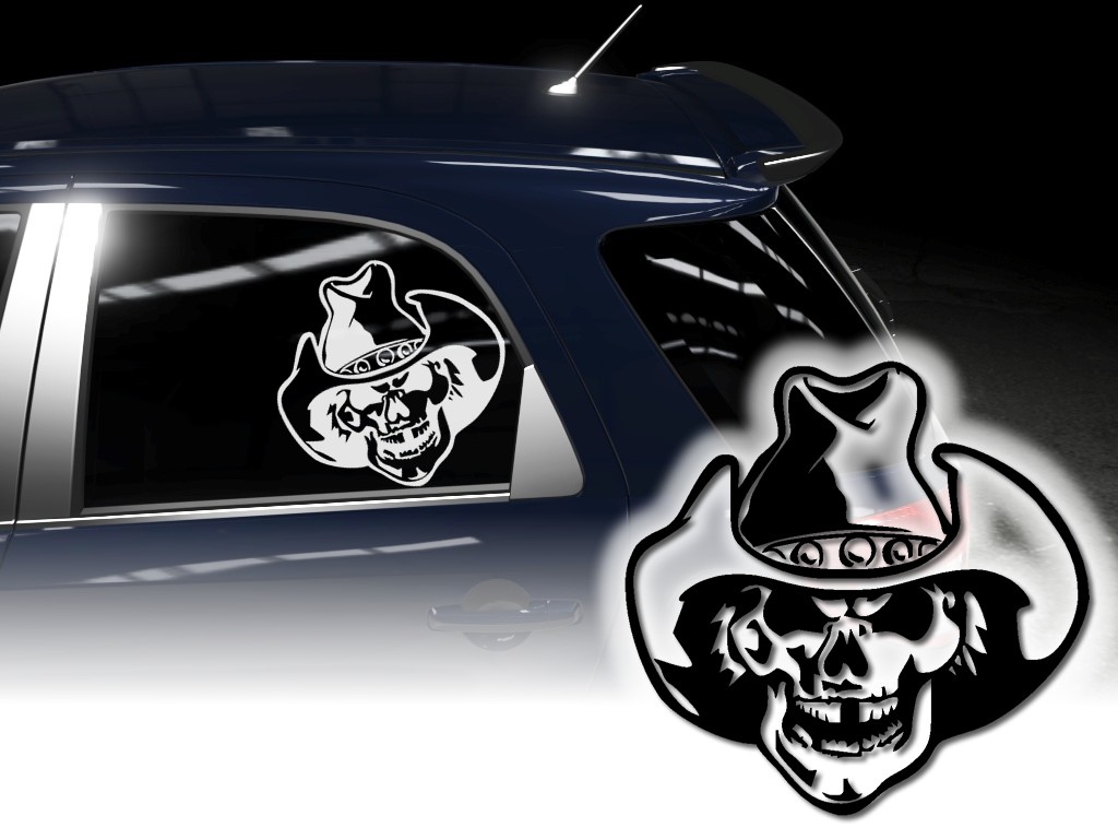 Auto Aufkleber Cowboy Skull Sticker PKW LKW 🔥 ohne Hintergrund