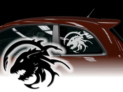 Auto Aufkleber Drachen Sticker Dragon Seitenaufkleber
