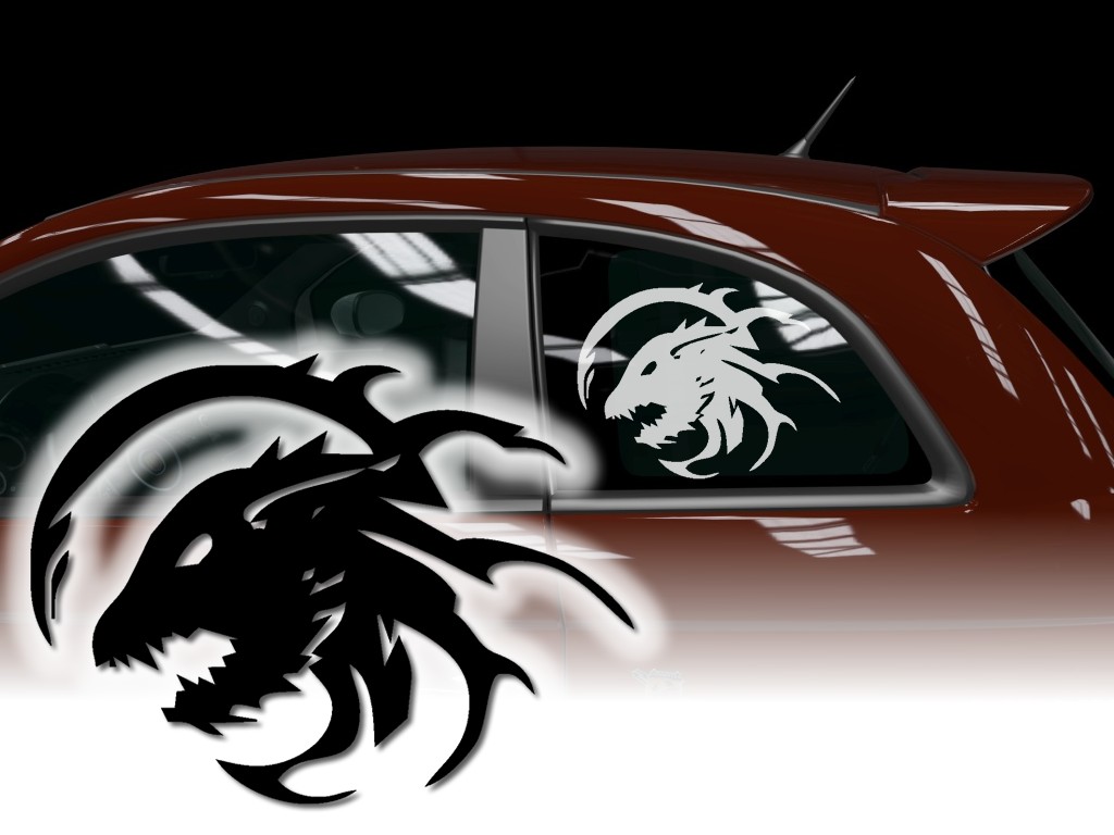 Auto Aufkleber Drachen Sticker Dragon Seitenaufkleber 🔥 ohne Hintergrund,  kleine & große Motive