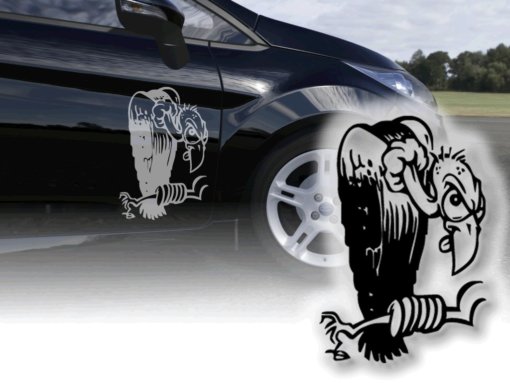 Auto Aufkleber Geier Autoaufkleber Vogel Sticker Spass