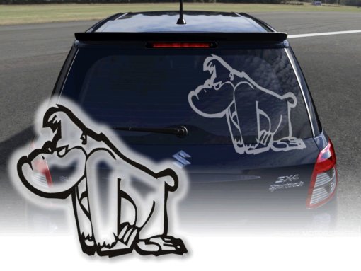 Auto Aufkleber Gorilla Affe Humor Spass Sticker Autotattoo