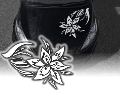 Auto Aufkleber Hibiskus Blume Sticker Tribal Autotattoo