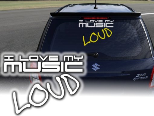 Auto Aufkleber Musik Laut Sticker A116