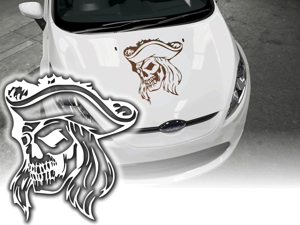 Auto Aufkleber Pirat Skull Seeräuber Sticker Autosticker 🔥 ohne  Hintergrund, kleine & große Motive