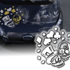 Auto Aufkleber Poker Skull Motorhaube Pkw A401