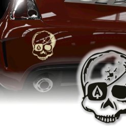 Auto Aufkleber Skull Ass Poker Totenkopf Sticker Autosticker