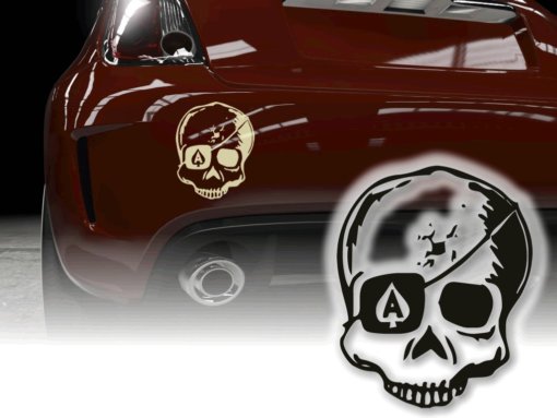 Auto Aufkleber Skull Ass Poker Totenkopf Sticker Autosticker