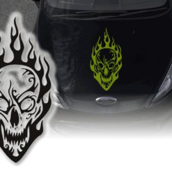 Auto Aufkleber Skull Flammen Totenkopf Autosticker