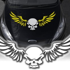 Auto Aufkleber Skull Flügel Totenkopf Motorhaube Sticker