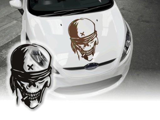 Auto Aufkleber Skull letzte Zigarette Sticker Autoaufkleber Autosticker