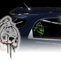 Auto Aufkleber Skull Totenkopf Axt Sticker Autosticker