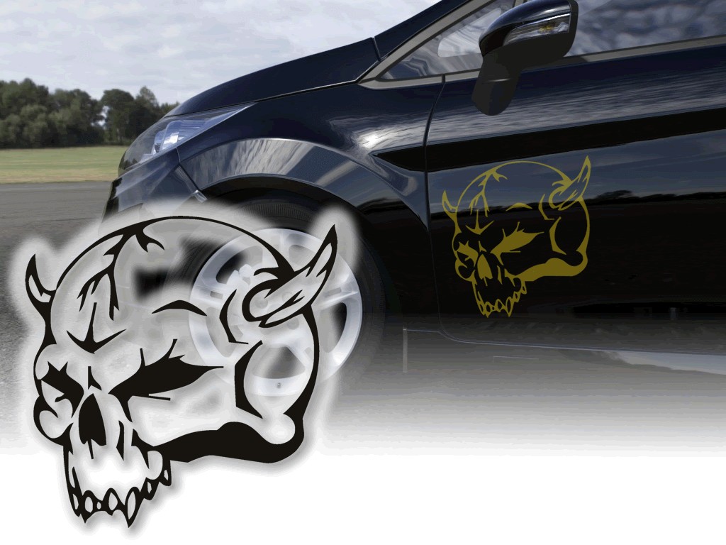 Auto Aufkleber Skull Totenkopf Devil Sticker Autosticker 🔥 ohne