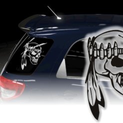 Auto Aufkleber Skull Totenkopf Indianer Sticker Autosticker