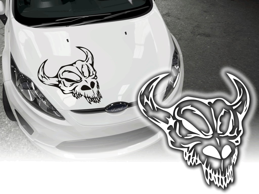 Auto Aufkleber Skull Totenkopf Teufel Devil Autosticker 🔥 ohne  Hintergrund, kleine & große Motive