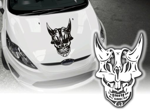 Auto Aufkleber Skull Totenschädel Helm Autosticker