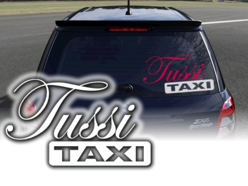 Auto Aufkleber Tussi Taxi Heckscheiben A104