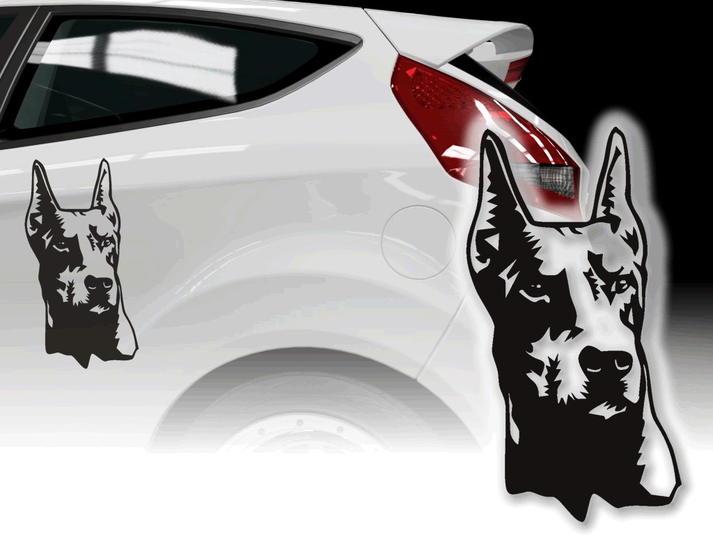 Autoaufkleber Dobermann Sticker Aufkleber Hund Warnschild 🔥 ohne  Hintergrund, kleine & große Motive