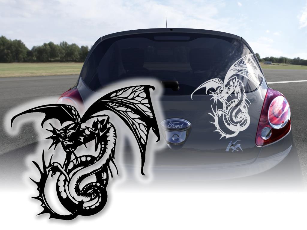 Autoaufkleber Drachen Draco Sticker Aufkleber Heckscheibe 🔥 ohne  Hintergrund, kleine & große Motive
