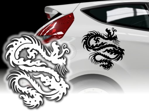 Autoaufkleber Drachen Sticker Drache Seitentribal