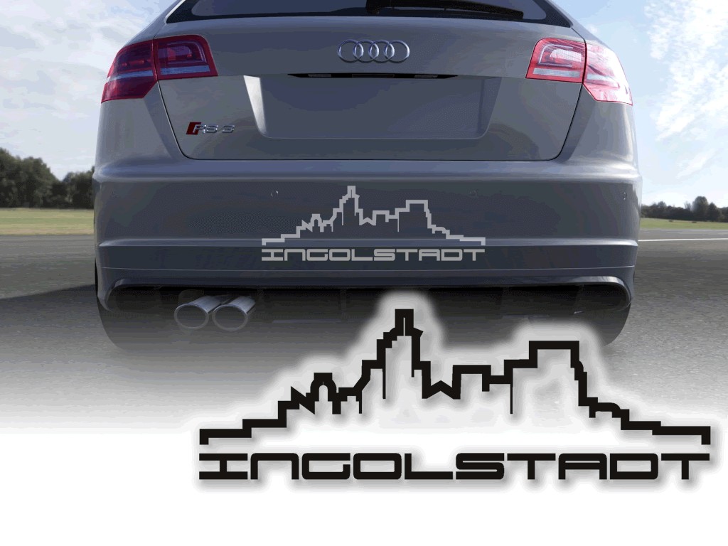 Autoaufkleber Ingolstadt Auto Sticker Text Audi 80 100 200 Aufkleber 🔥  ohne Hintergrund, kleine & große Motive