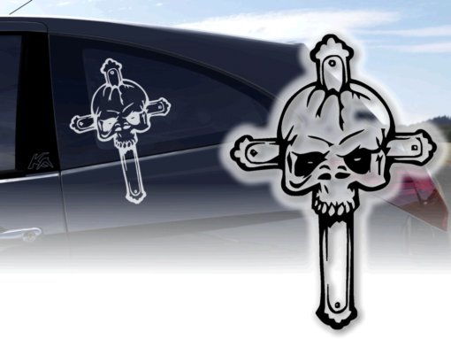 AutoAufkleber Skull Kreuz Totenkopf Sticker Autosticker