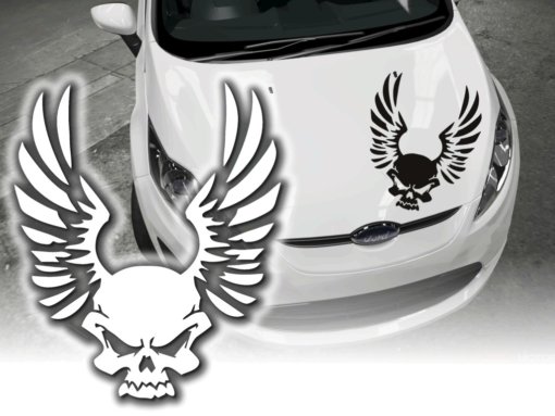 Autoaufkleber Totenkopf Sticker Skull Engel Flügel Aufkleber