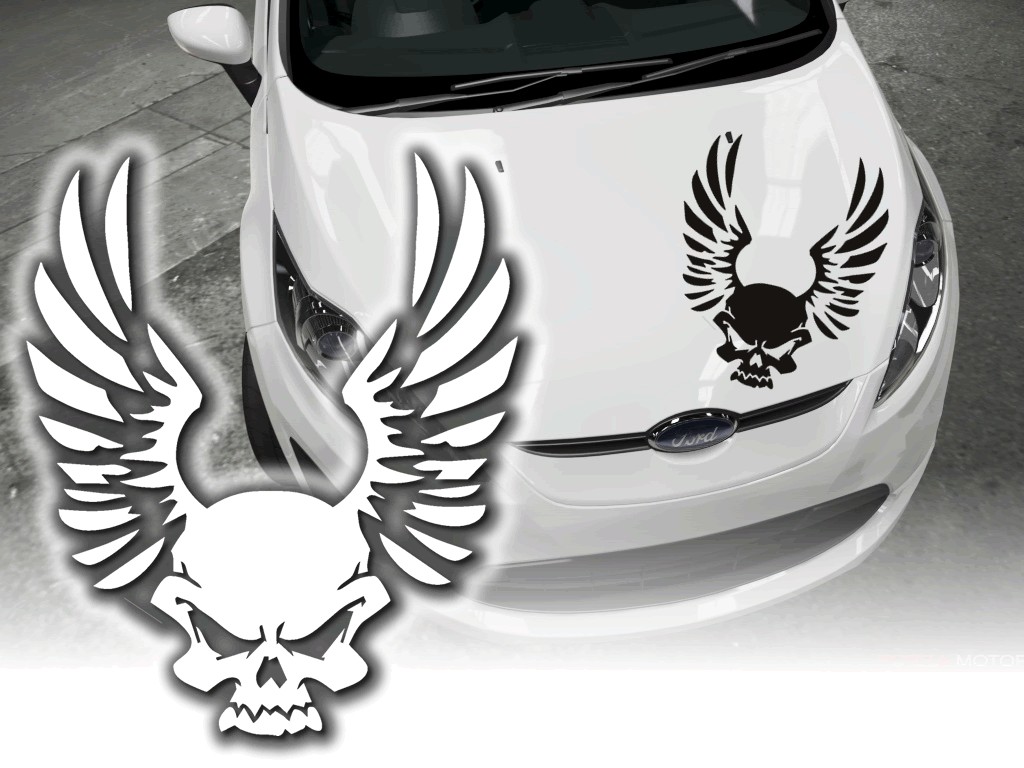 Autoaufkleber Totenkopf Sticker Skull Engel Flügel Aufkleber 🔥 ohne  Hintergrund, kleine & große Motive