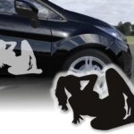 Sexy Frau Zopf Sticker Aufkleber