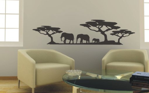 Wandtattoo Afrika mit Elefanten