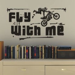 Wandtattoo Motorrad Motocross Fly with me