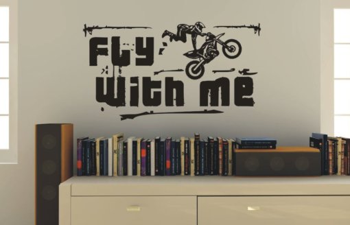 Wandtattoo Motorrad Motocross Fly with me